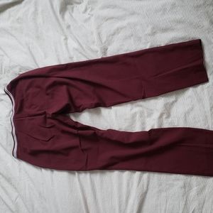 H&M burgundy straight leg trousers
